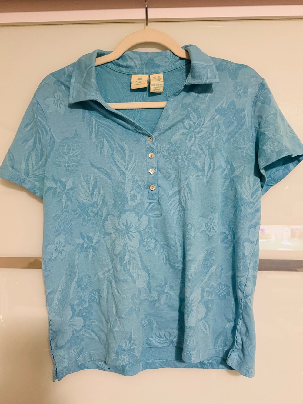 Caribbean Joe Teal Polo T-shirt